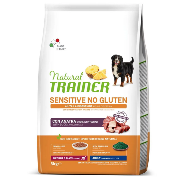 Cane - Natural Trainer Sensitive Adult Medium Maxi 3Kg Anatra No Gluten