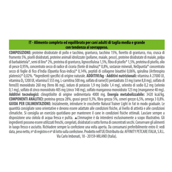 Cane - Natural Trainer Weight Care Adult Medium Maxi 12Kg Tacchino