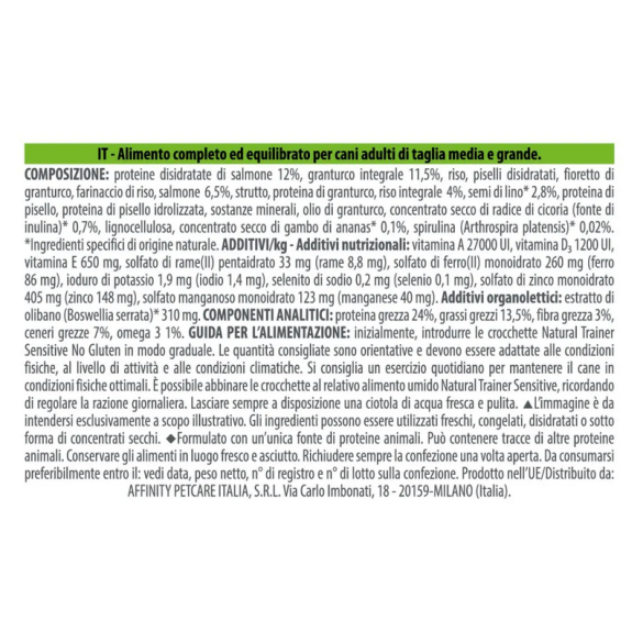 Cane - Natural Trainer Sensitive Adult Medium Maxi 12Kg Salmone No Gluten