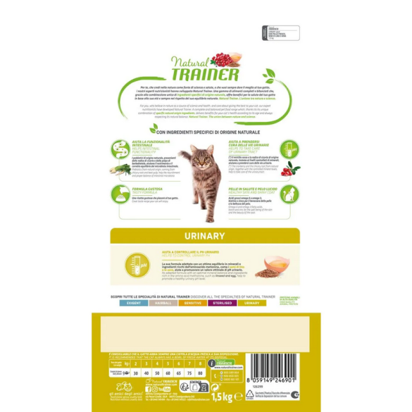 Gatto - Natural Trainer 1,5Kg Urinary Pollo