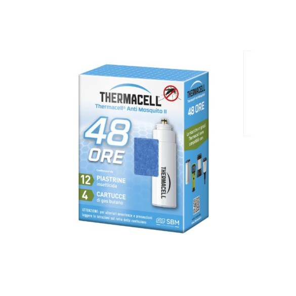 THERMACELL - Ricarica 48 ore (4 cartucce gas butano + 12 piastrine