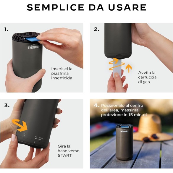 THERMACELL - Ricarica 48 ore (4 cartucce gas butano + 12 piastrine