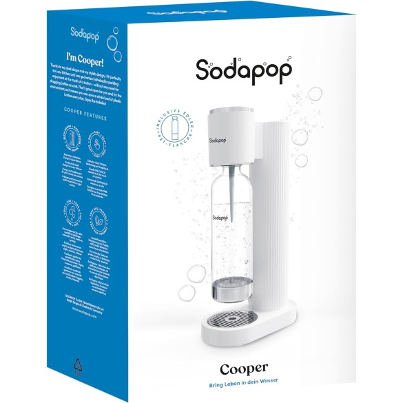 Gasatore Sodapop Cooper Bianco con 1 bottiglia