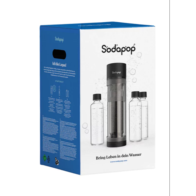 Gasatore Sodapop Logaan con 3 bottiglie