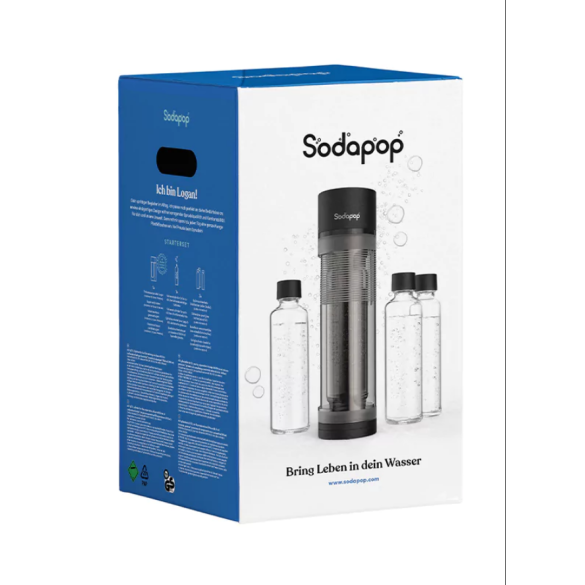 Gasatore Sodapop Logaan con 3 bottiglie