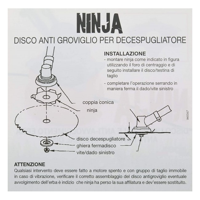 Disco 6 Denti Ninja a coppia conica
