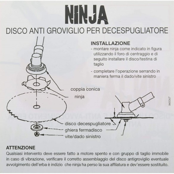 Disco 6 Denti Ninja a coppia conica