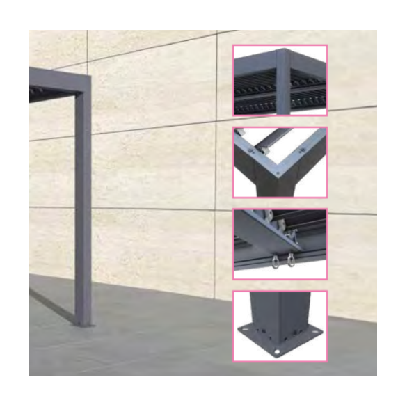 Gazebo Pergola Atena Grigio 3x4xh2,5 Verdelook