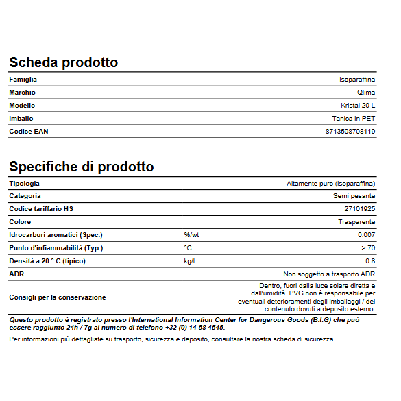 Combustibile KRISTAL Qlima 10 LT