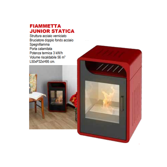Stufa a Bioetanolo Fiammetta Junior Statica Bordeaux GMR