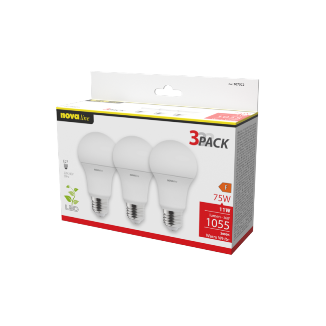 Tripack Led Goccia 11W  E27, Luce...
