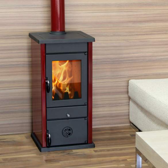 Stufa a Legna SD Vesta Eco Rosso MBS