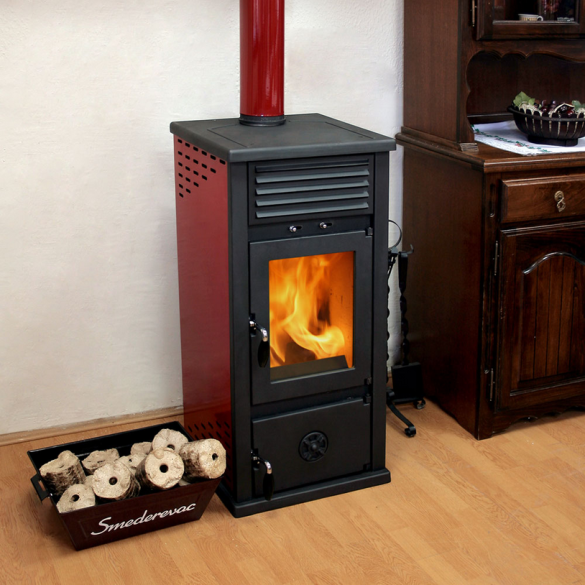 Stufa a Legna SD Vesta Plus Rossa MBS