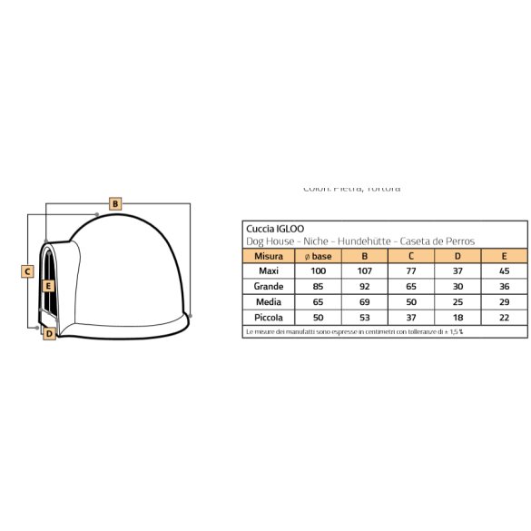 Cuccia Igloo Grande Tortora