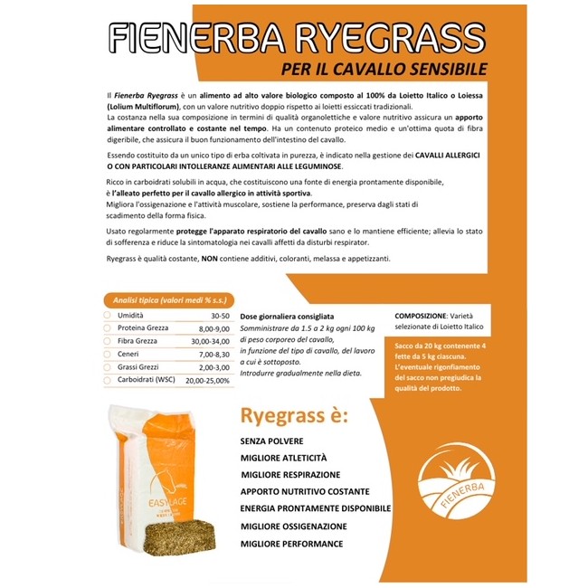 Fieno 20KG Ryegrass Easylage Loietto