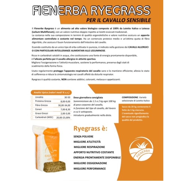 Fieno 20KG Ryegrass Easylage Loietto