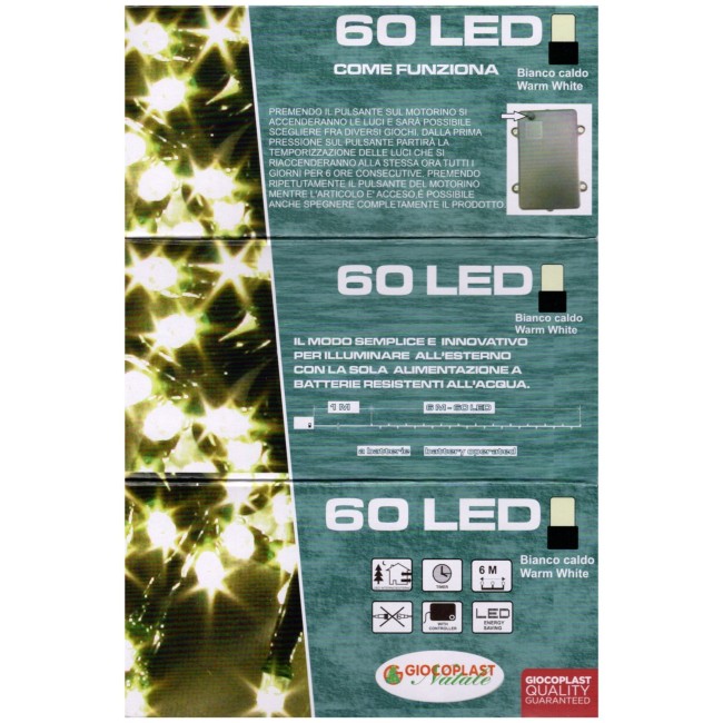 Minilucciole 60Led Bianco Caldo 6 mt...