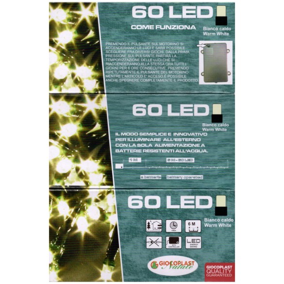 Minilucciole 60Led Bianco Caldo 6 mt GIOCOPLAST