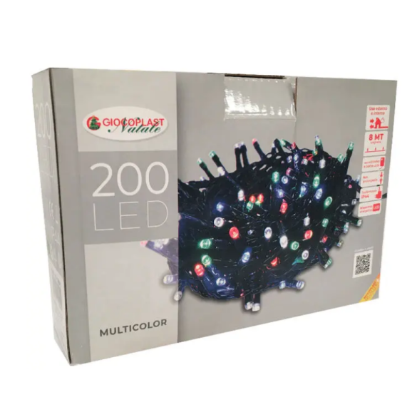 Luci 200Led Multicolor c/ Giochi 8 mt Giocoplast