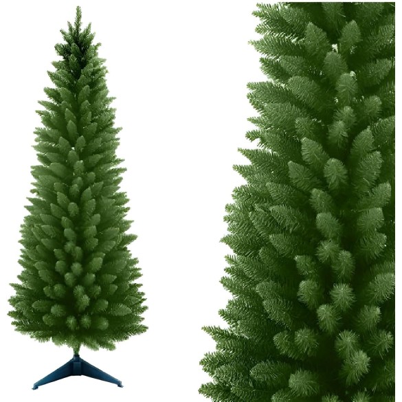 Albero di Natale Verde Slim cm 240 Abete Artificiale Apertura ad Ombrello DUE ESSE CHRISTMAS