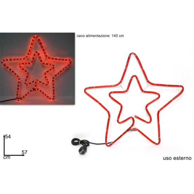 Doppia Stella Luminosa Rossa 54x57cm...