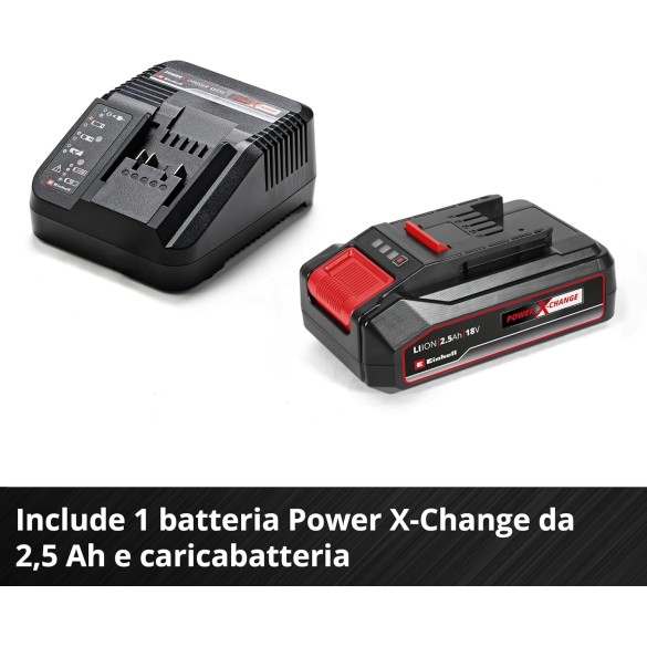 Trapano a Percussione a Batteria TE-CD 18/44 Li-i Power X-Change, Batteria da 2,5 Ah e Caricabatterie EINHELL