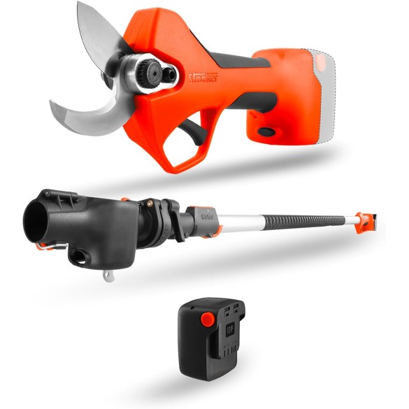Kit Potatura Forbice Elettrica a Batteria 21V con Asta Telescopica 3,5m STOCKER