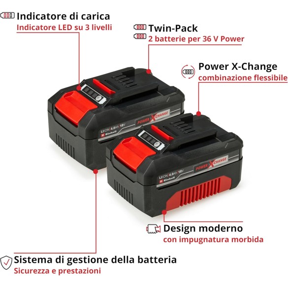 Set Batteria 2x18V 4,0Ah PXC-Twinpack CB A1 EINHELL