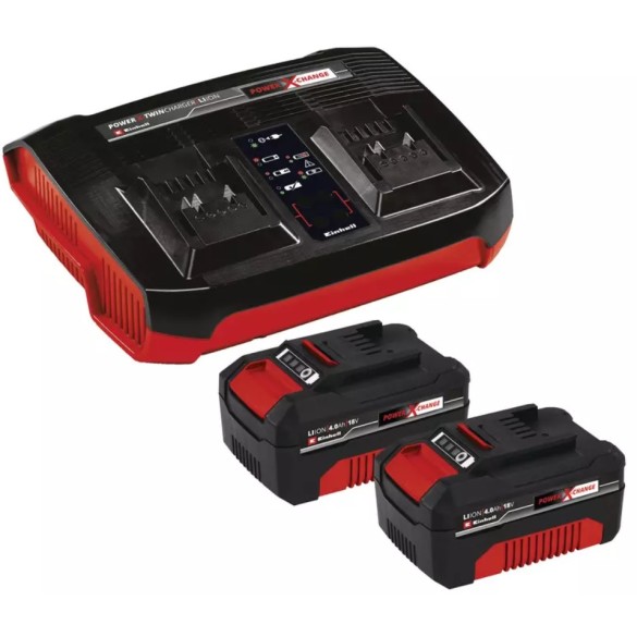 Kit Batteria e Caricabatteria PXC Starter Kit 2x 4,0Ah & Twincharger Kit 1 EINHELL