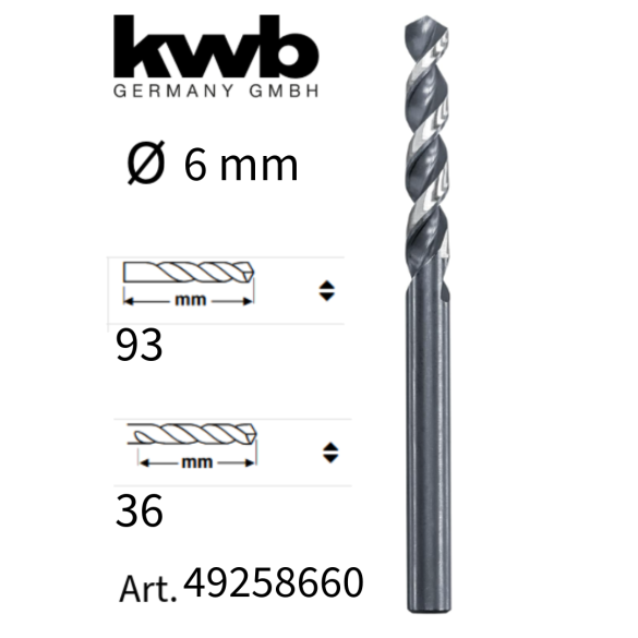 Punta Per Foratura Metallo In Acciaio HSS-M2 6 mm KWB