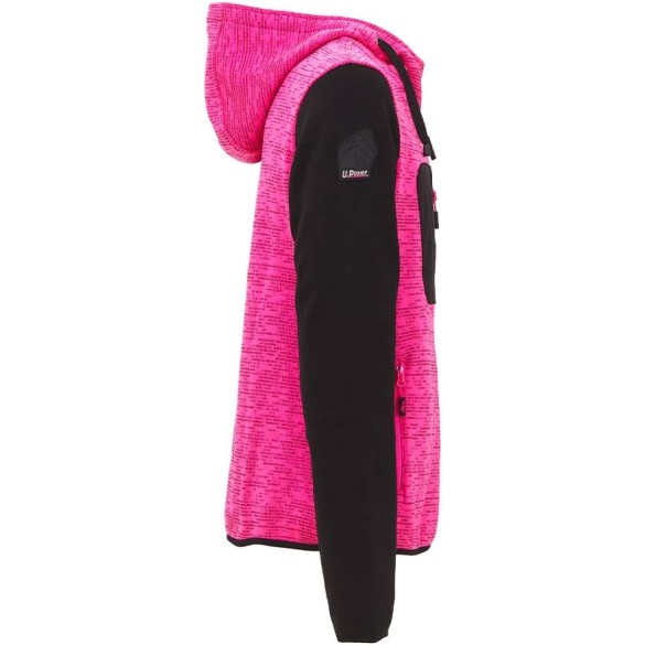 Felpa Donna Rainbow Lady Grigio-Fucsia Taglia XL U-POWER