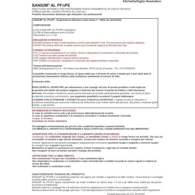 SANIUM Insetticida Sistemico Orticole...