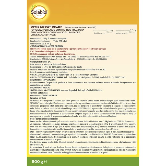 Vitikappa Fungicida Biologico 500gr...