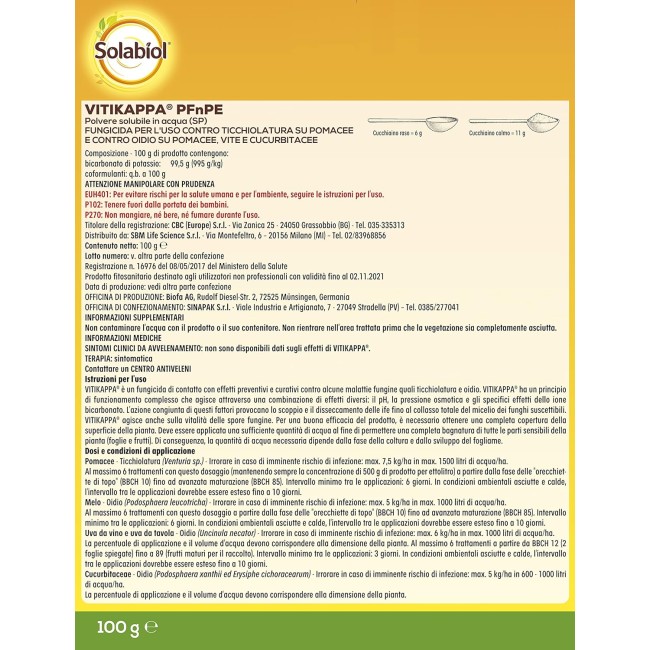 Vitikappa Fungicida Biologico 100gr...