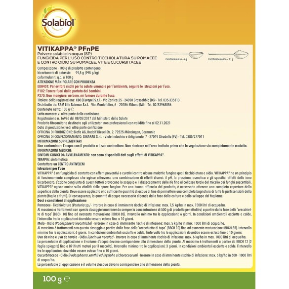 Vitikappa Fungicida Biologico 100gr Solabiol