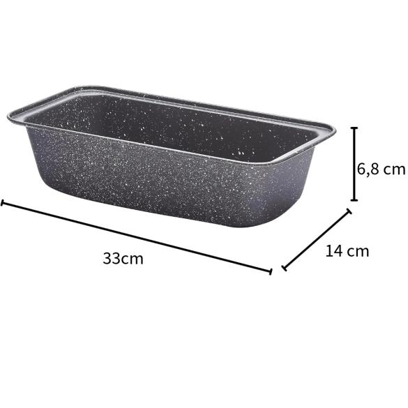 Stampo Plumcake Rettangolare In Alluminio, 33 x 14 x 6,8H cm, Antiaderente, Madame Bakeware Aeternum