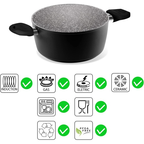 Casseruola 2 Manici Antiaderente Black Pearl, D. 20cm Aeternum