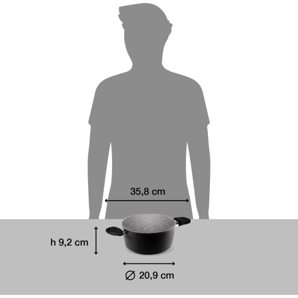 Casseruola 2 Manici Antiaderente Black Pearl, D. 20cm Aeternum