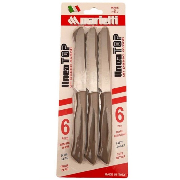 Coltello da Cucina Linea Top 11 cm 6pz Colori Assortiti MARIETTI