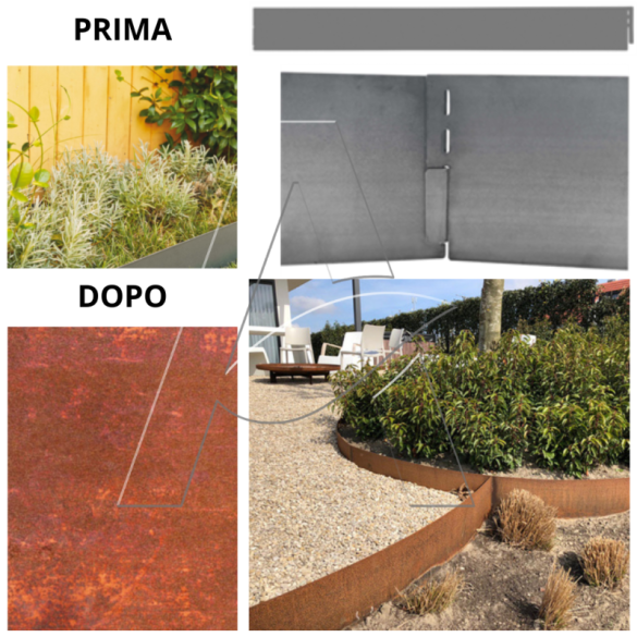 Bordo Ornamentale in  Acciaio Corten 112x35x100cm VERDEMAX