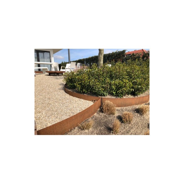 Bordo Ornamentale in  Acciaio Corten 112x35x100cm VERDEMAX