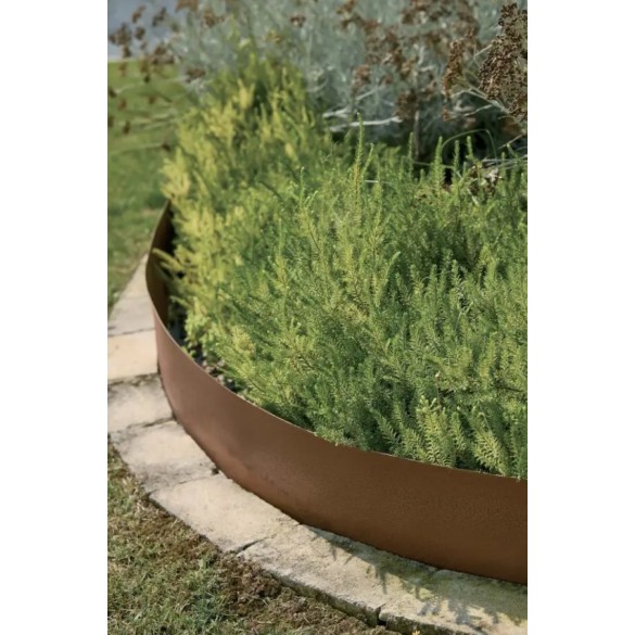 Bordo Flessibile per Aiuole in  Acciaio Corten 15x5cm VERDEMAX