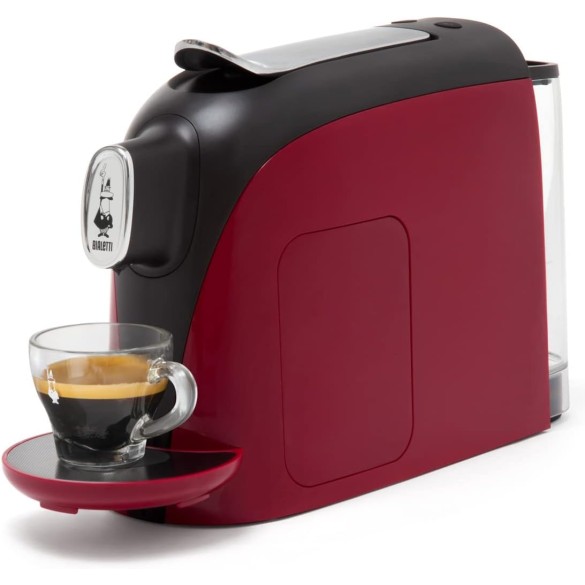 Bialetti Mignon, Macchina Caffè Espresso, Funziona esclusivamente con Capsule Bialetti, Rosso, Bianco, Nero