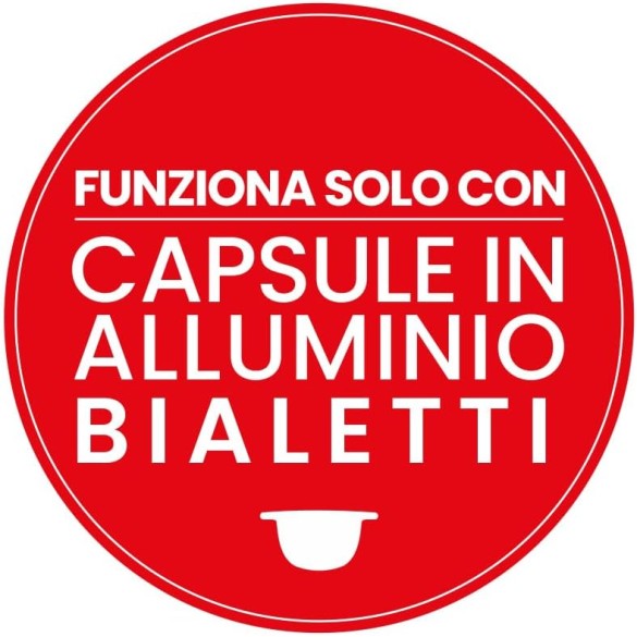 Bialetti Mignon, Macchina Caffè Espresso, Funziona esclusivamente con Capsule Bialetti, Rosso, Bianco, Nero