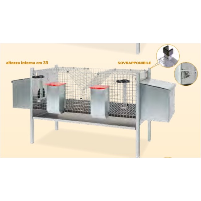 Gabbia Conigli con 2 Nidi per...