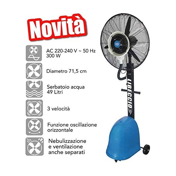 Ventilatore con Nebulizzatore da Esterno Libeccio EC062 CFG