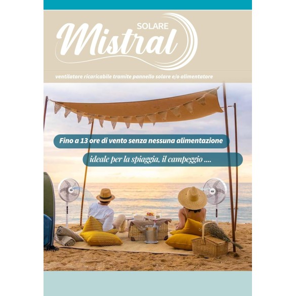 Ventilatore a Piantana DC e Solare Mistral EV121 CFG