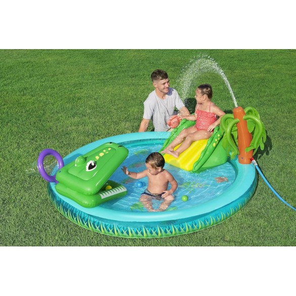 Playcenter Gonfiabile con Piscinetta Crocodile Cove - 2,24 m x 1,81 m x 72 cm 53166 Bestway