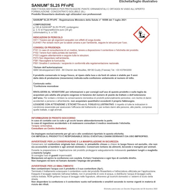 Insetticida Sistemico Sanium 5 ml
