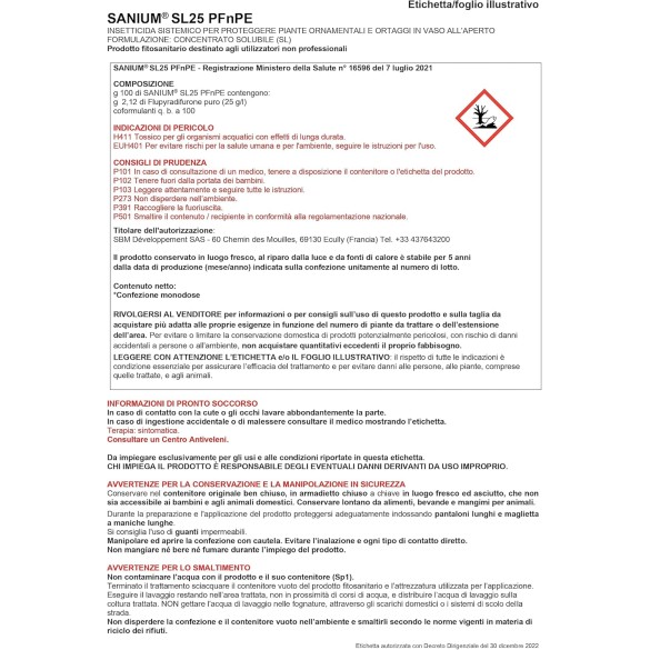 Insetticida Sistemico Sanium 5 ml